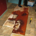 Levittown water damage from radiant heat system in floor