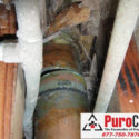 Levittown water damage source from burst heating supply pipes